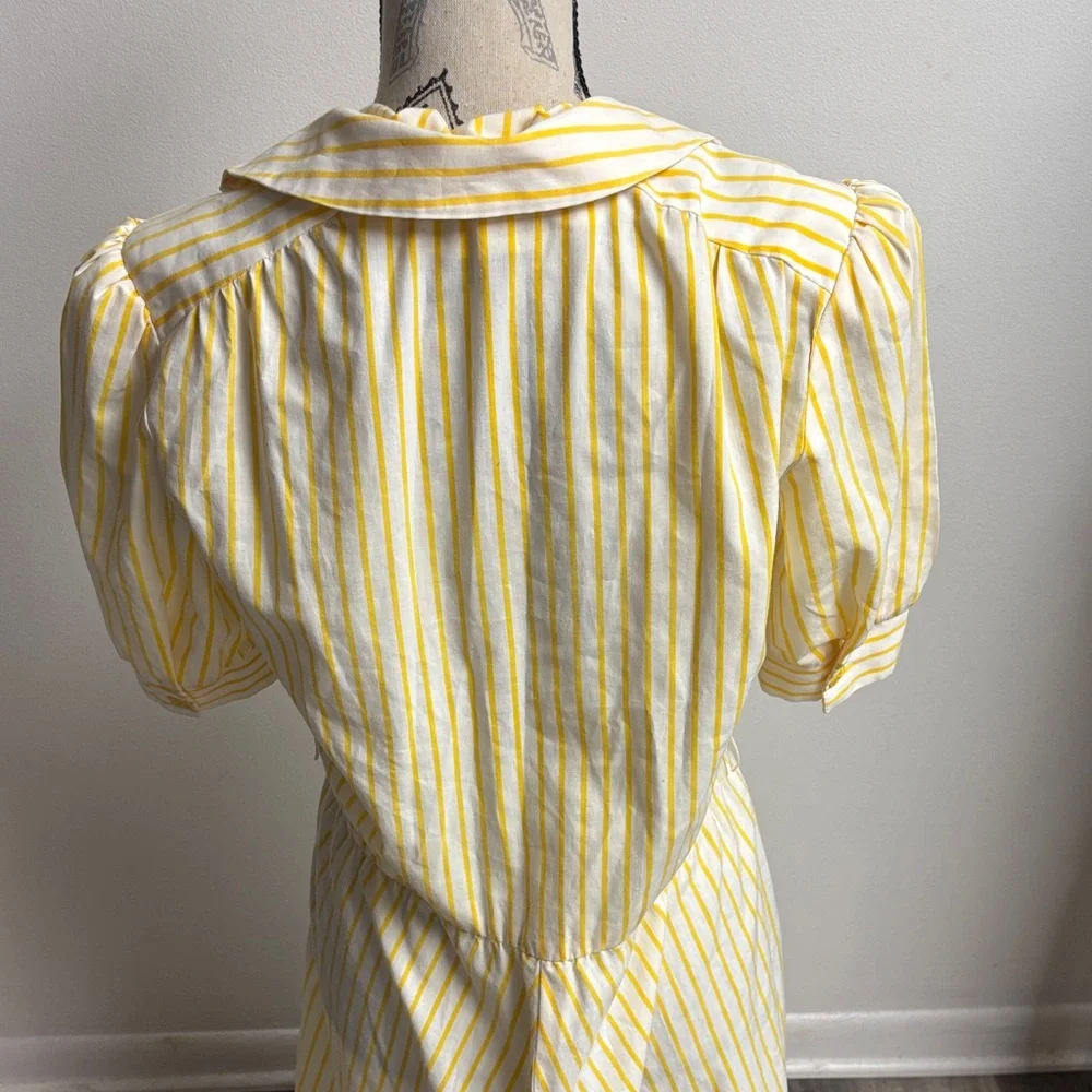 Vintage 60’s Yellow Striped Midi Dress - Picture 5 of 16